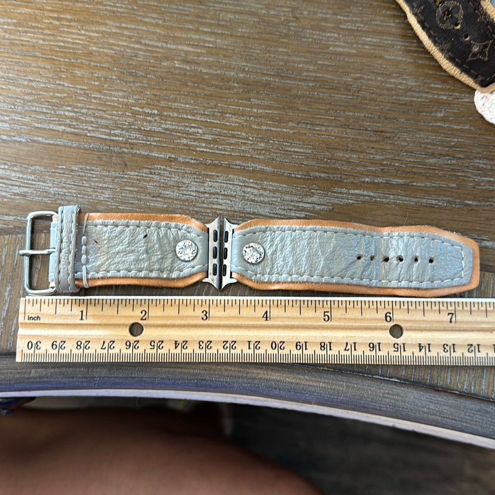 Spark*l Apple Watch band grey leather size 1